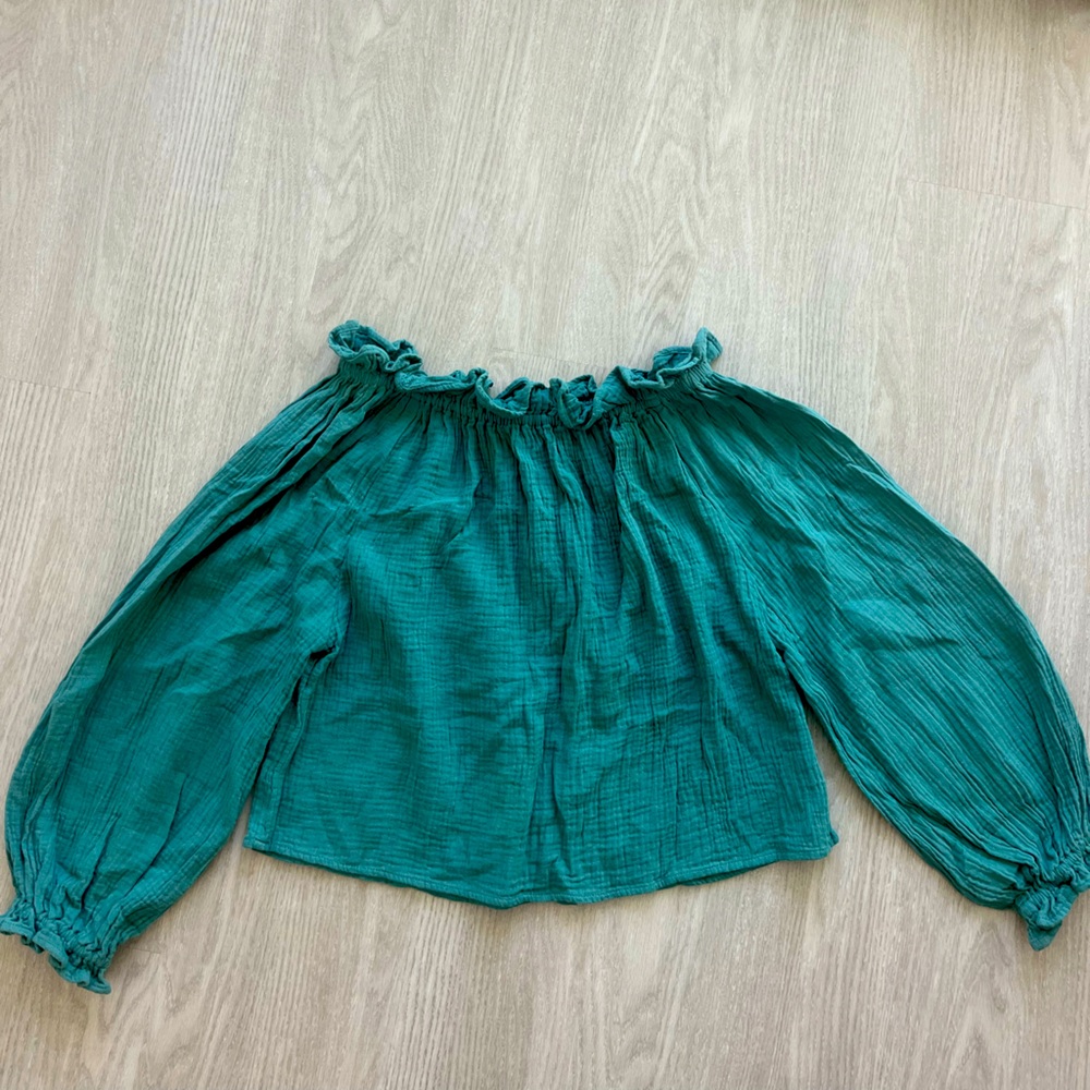 Off the shoulder linen top